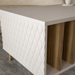 Stolik kawowy 90x60 cm Aksana CFTT5204-M992 Biały/Dąb Mauvella Meble Forte
