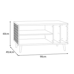 Stolik kawowy 90x60 cm Aksana CFTT5204-M992 Biały/Dąb Mauvella Meble Forte
