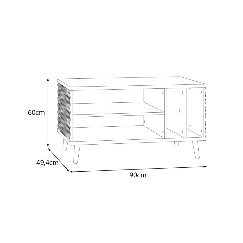 Stolik kawowy 90x60 cm Aksana CFTT5204-M992 Biały/Dąb Mauvella Meble Forte