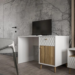 Biurko 120x60 cm Aksana AKNB111R-M992 Biały/Dąb Mauvella Meble Forte
