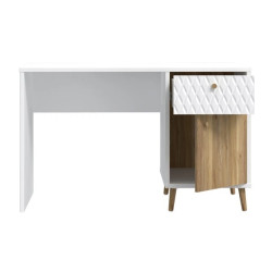Biurko 120x60 cm Aksana AKNB111R-M992 Biały/Dąb Mauvella Meble Forte