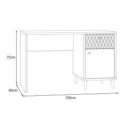 Biurko 120x60 cm Aksana AKNB111R-M992 Biały/Dąb Mauvella Meble Forte