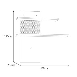 Półka ryflowana 100 cm Aksana AKNB01L-M992 Biały/Dąb Mauvella Meble Forte