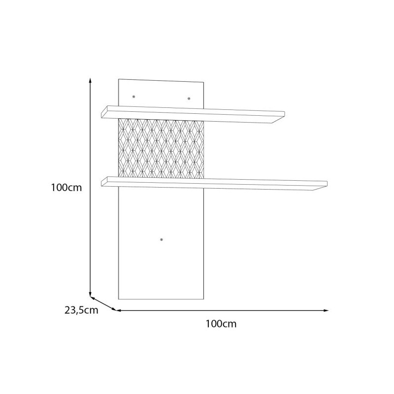 Półka ryflowana 100 cm Aksana AKNB01L-M992 Biały/Dąb Mauvella Meble Forte