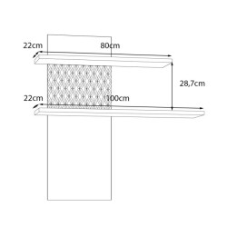 Półka ryflowana 100 cm Aksana AKNB01L-M992 Biały/Dąb Mauvella Meble Forte