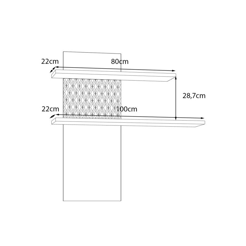 Półka ryflowana 100 cm Aksana AKNB01L-M992 Biały/Dąb Mauvella Meble Forte