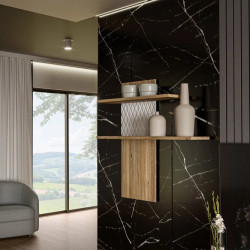 Półka ryflowana 100 cm Aksana AKNB01L-M992 Biały/Dąb Mauvella Meble Forte