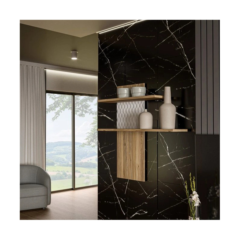 Półka ryflowana 100 cm Aksana AKNB01L-M992 Biały/Dąb Mauvella Meble Forte