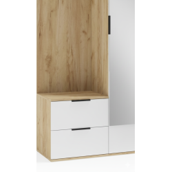 Garderoba do przedpokoju CORAL LUX 100 dąb złoty/biały