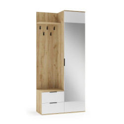 Garderoba do przedpokoju CORAL LUX 100 dąb złoty/biały