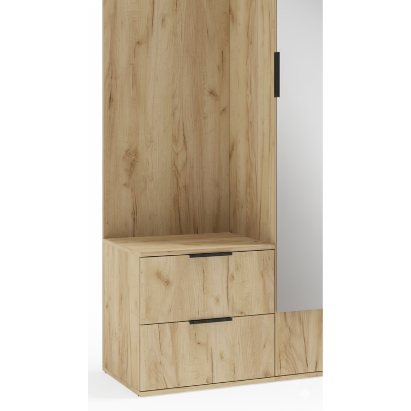 Garderoba do przedpokoju CORAL LUX 100 dąb złoty