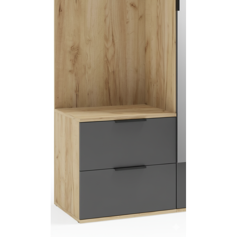 Garderoba do przedpokoju CORAL LUX 100 dąb złoty/antracyt