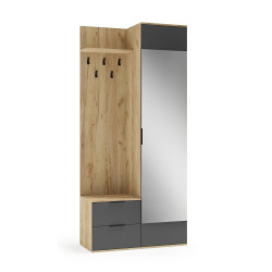 Garderoba do przedpokoju CORAL LUX 100 dąb złoty/antracyt