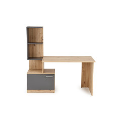 Biurko z nadstawką Mison Office 144 grafit/dąb artisan