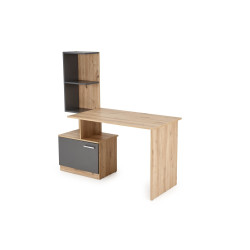 Biurko z nadstawką Mison Office 144 grafit/dąb artisan