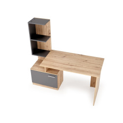 Biurko z nadstawką Mison Office 144 grafit/dąb artisan