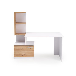 Biurko z nadstawką Mison Office 144 biały/dąb artisan