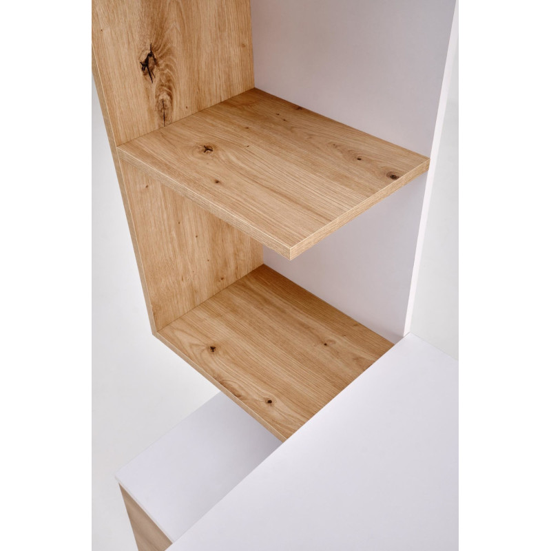 Biurko z nadstawką Mison Office 144 biały/dąb artisan