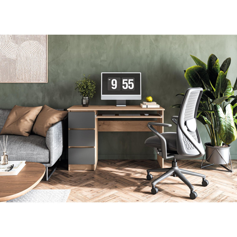 Biurko Cinor Office 120 dąb artisan/grafit