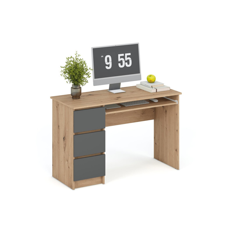 Biurko Cinor Office 120 dąb artisan/grafit