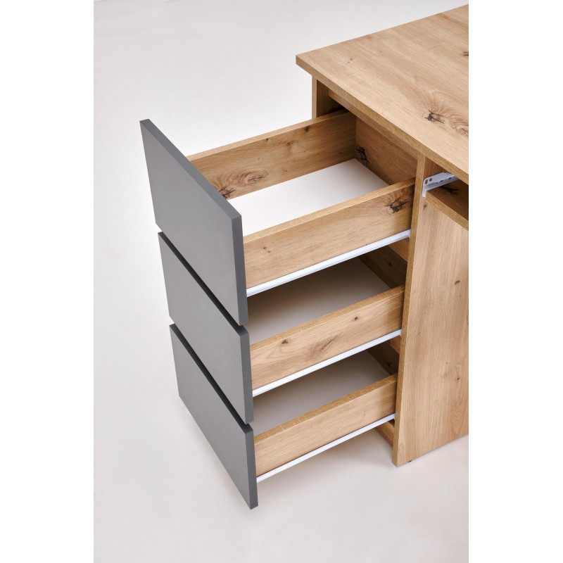 Biurko Cinor Office 120 dąb artisan/grafit