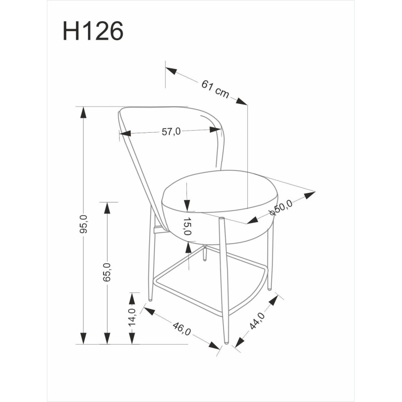 Hoker tapicerowany HAVERO popielaty