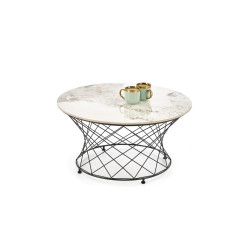 Ława ALESSIO beżowy marmur/czarny