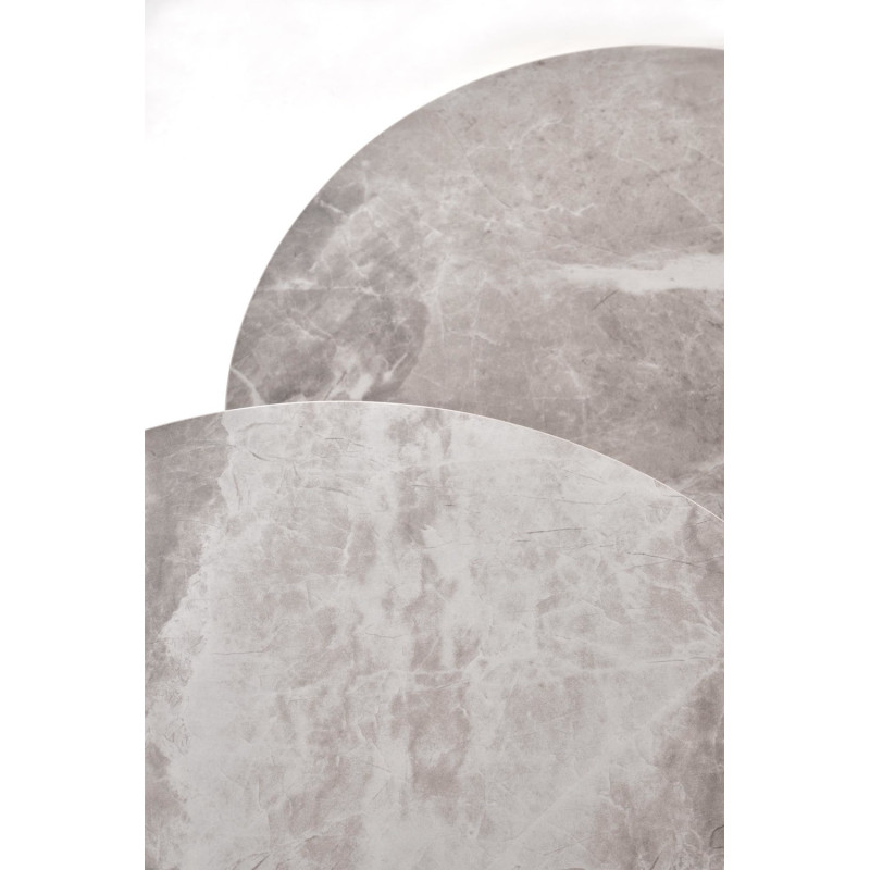 Zestaw 2 ław ITAKO popielaty marmur/grafit