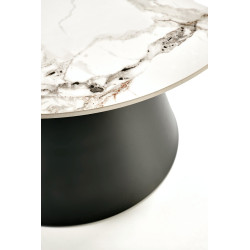 Zestaw 2 ław MAGNERO biały marmur/czarny