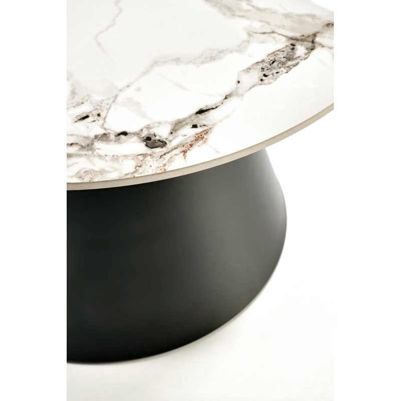 Zestaw 2 ław MAGNERO biały marmur/czarny