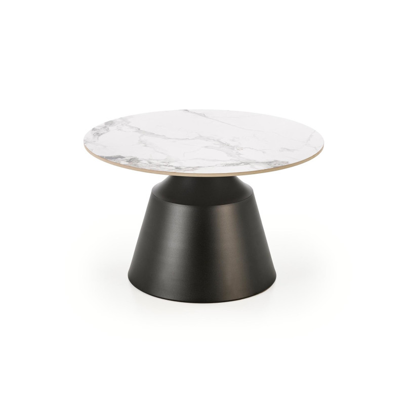 Zestaw 2 ław MAGNERO biały marmur/czarny