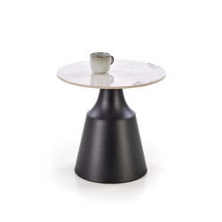 Zestaw 2 ław MAGNERO biały marmur/czarny