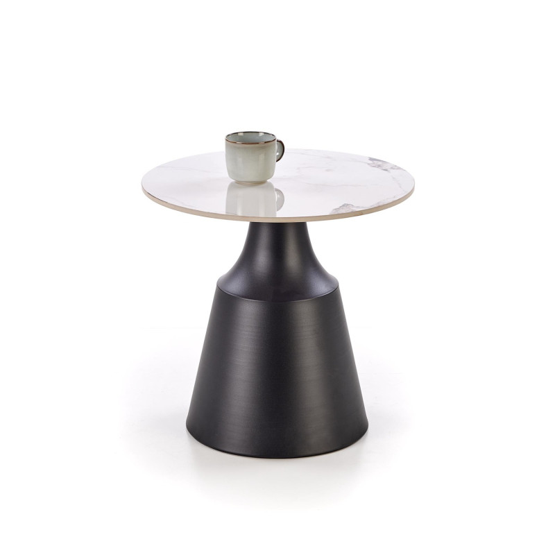 Zestaw 2 ław MAGNERO biały marmur/czarny