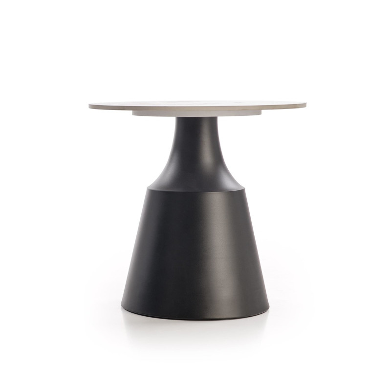 Zestaw 2 ław MAGNERO biały marmur/czarny