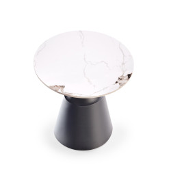 Zestaw 2 ław MAGNERO biały marmur/czarny