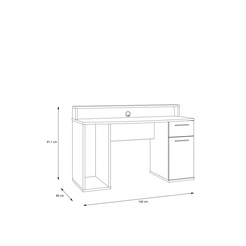 Biurko gamingowe z oświetleniem RGB AYO TZRB219B3-Z113 Czarny Meble Forte
