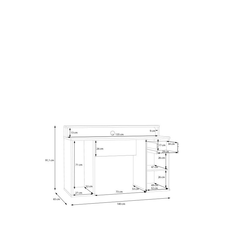 Biurko gamingowe z oświetleniem RGB AYO TZRB219B3-Z113 Czarny Meble Forte