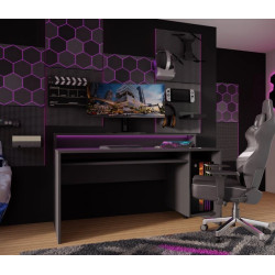 Biurko gamingowe z oświetleniem RGB AYO TZRB235RB3-Z13M Czarny Meble Forte