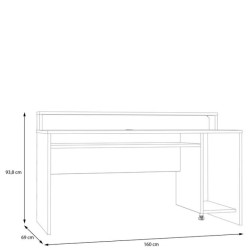 Biurko gamingowe z oświetleniem RGB AYO TZRB235RB3-Z13M Czarny Meble Forte