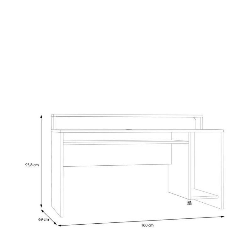 Biurko gamingowe z oświetleniem RGB AYO TZRB235RB3-Z13M Czarny Meble Forte