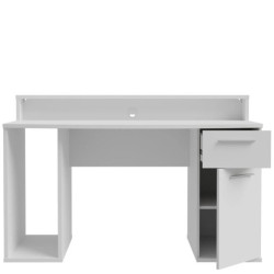 Białe biurko AYO 140x65 cm z RGB – styl i funkcjonalność