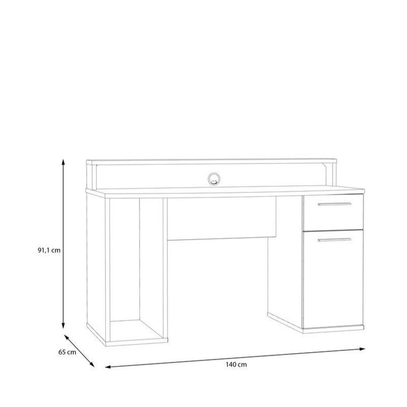Biurko gamingowe z oświetleniem RGB AYO TZRB219B3-Z12M Biały Meble Forte