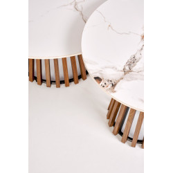 Ława CARINO beżowy marmur/orzech (duża)