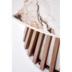 Ława CARINO beżowy marmur/orzech (duża)