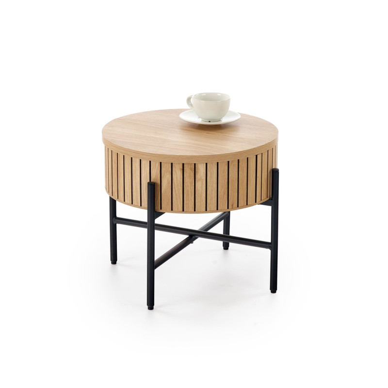 Zestaw 2 ław DANTOR naturalny/czarny