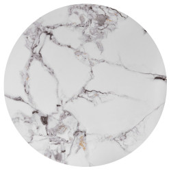 Zestaw 3 ław GILDORA biały marmur/złoty