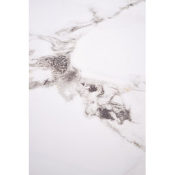 Zestaw 3 ław GILDORA biały marmur/złoty