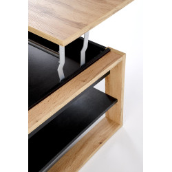 Ława BETINA dąb artisan/czarny z podnoszonym blatem