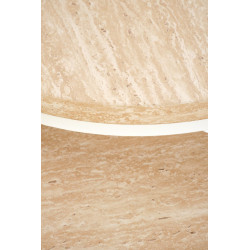 Zestaw 2 ław OREYA trawertyn/biały