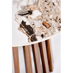 Ława CARINO S beżowy marmur/orzech (mała)